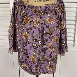 Charlotte Russe Purple Blouse with Flowers